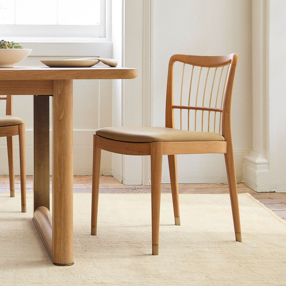 McKay Bamboo Spindle-Back Leather Dining Chair | West Elm (US)