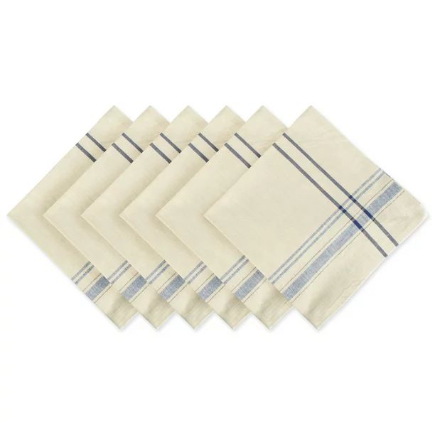 DII Nautical Blue French Stripe Napkin (Set of 6), 20x20", 100% Cotton - Walmart.com | Walmart (US)