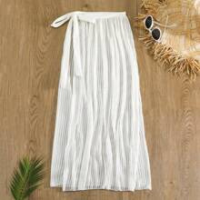 pc Knotted Side SeeThrough Cover Up Skirt Wedding | SHEIN