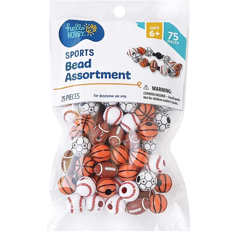 Hello Hobby Sports Bead Assortment, 75 Pieces | Walmart (US)