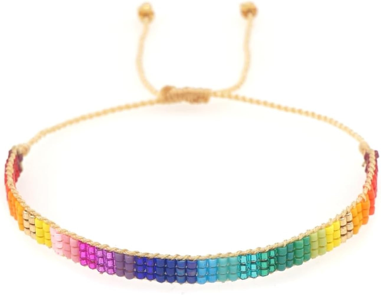 Handmade Boho Seed Bead Friendship Strand Bracelets for Women Charm Adjustable Couples String Rop... | Amazon (US)