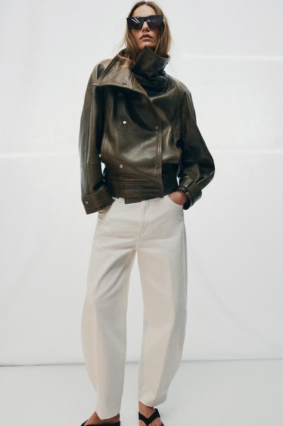 ZW COLLECTION LIMITED EDITION OVERSIZE LEATHER JACKET | Zara UK