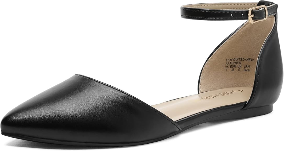 DREAM PAIRS Flapointed Women's Casual D'Orsay Pointed Plain Ballet Comfort Soft Slip On Flats Sho... | Amazon (US)