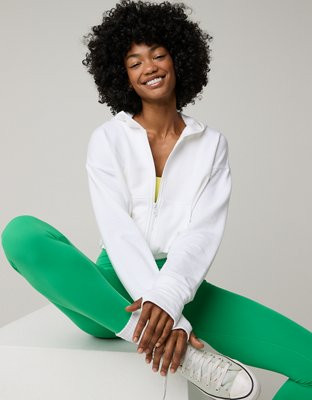 OFFLINE By Aerie OTT Cropped Full Zip Sweatshirt | Aerie