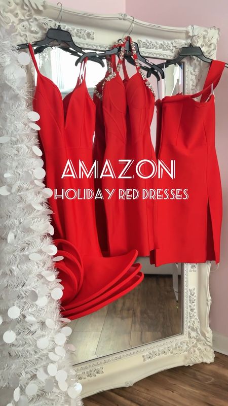 Amazon Holiday Red bodycon dresses, tts ❤️

#LTKHoliday #LTKparties #LTKVideo