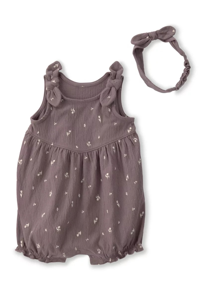 Baby Girls Romper Headband Set | Belk