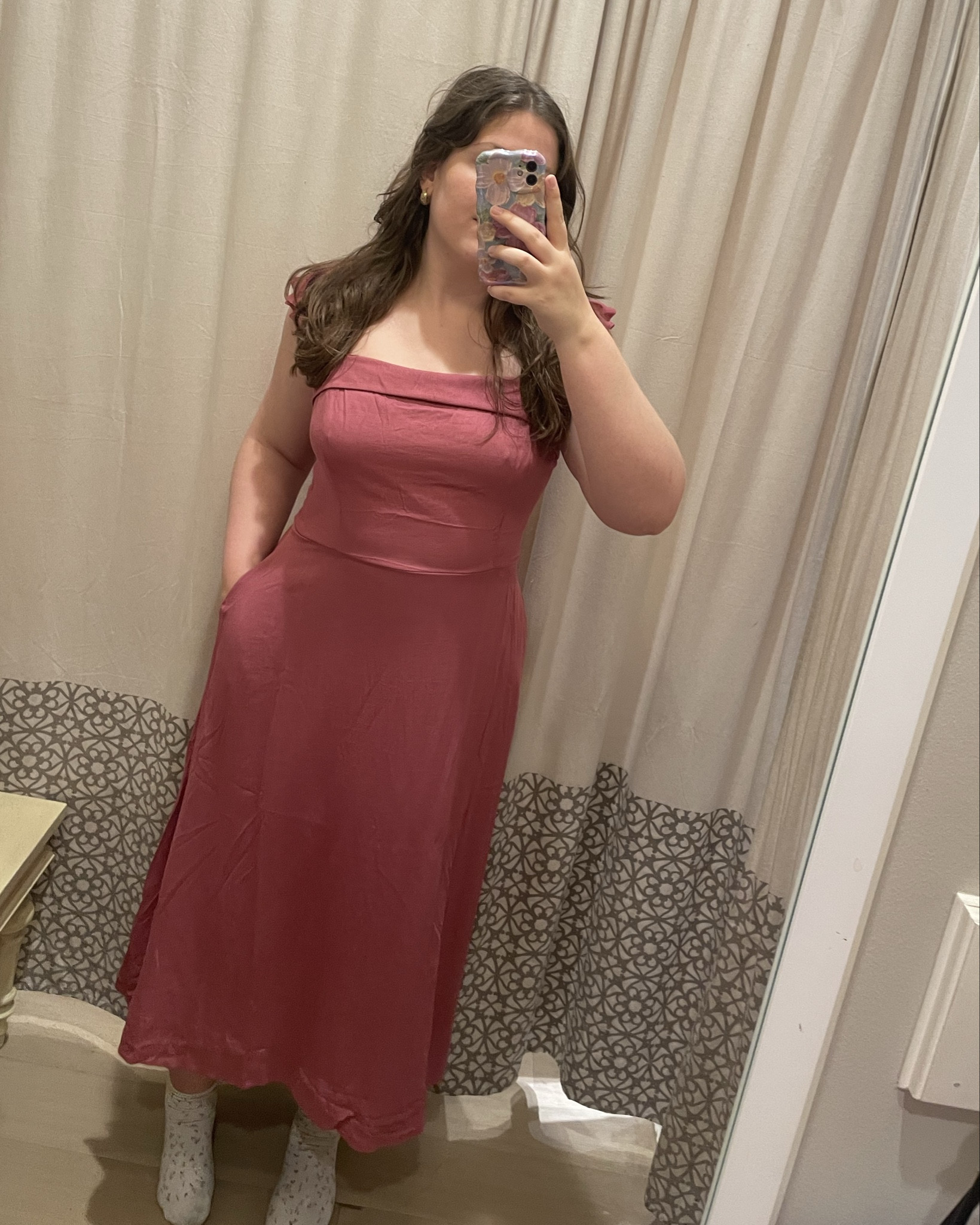 Gorgeous pink wedding guest dress with POCKETS!! Also has the cutest ruffle sleeve and bow in the back :) 5’10, normally a 12/l/xl and wearing the XL fit perfectly 

Francesca’s. Wedding guest dress. Pink dresses. Midi dress. Dress with pockets. Tall girl fashion. Midsize. Fall fashion. Outfit inspo. Trending. Outfit ideas. Date night outfit. Emilyhosch  

#LTKSeasonal #LTKSaleAlert #LTKStyleTip