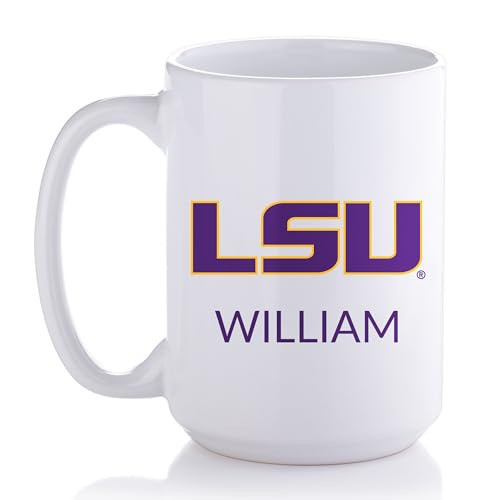 Lifetime Creations Personalized LSU Tigers Coffee Mug – 15 oz Full Color Logo, White Ceramic Cup – Custom Name, Officially Licensed Louisiana State Gift | Amazon (US)