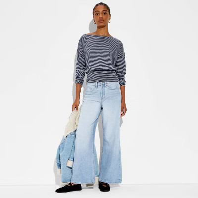 Women's Low-Rise Super Baggy Denim Jeans - Wild Fable™ Light Blue 4 | Target