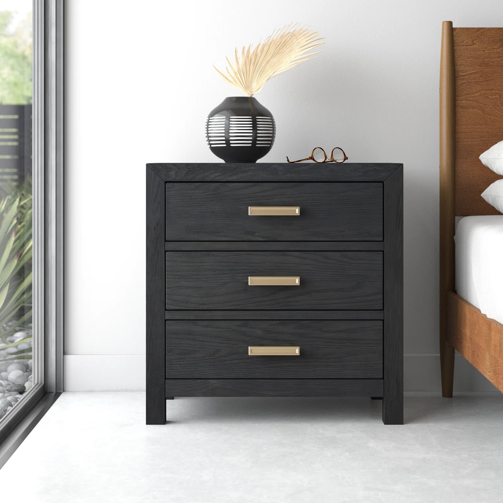 Ashdon 3 - Drawer Solid Wood Nightstand | Wayfair North America