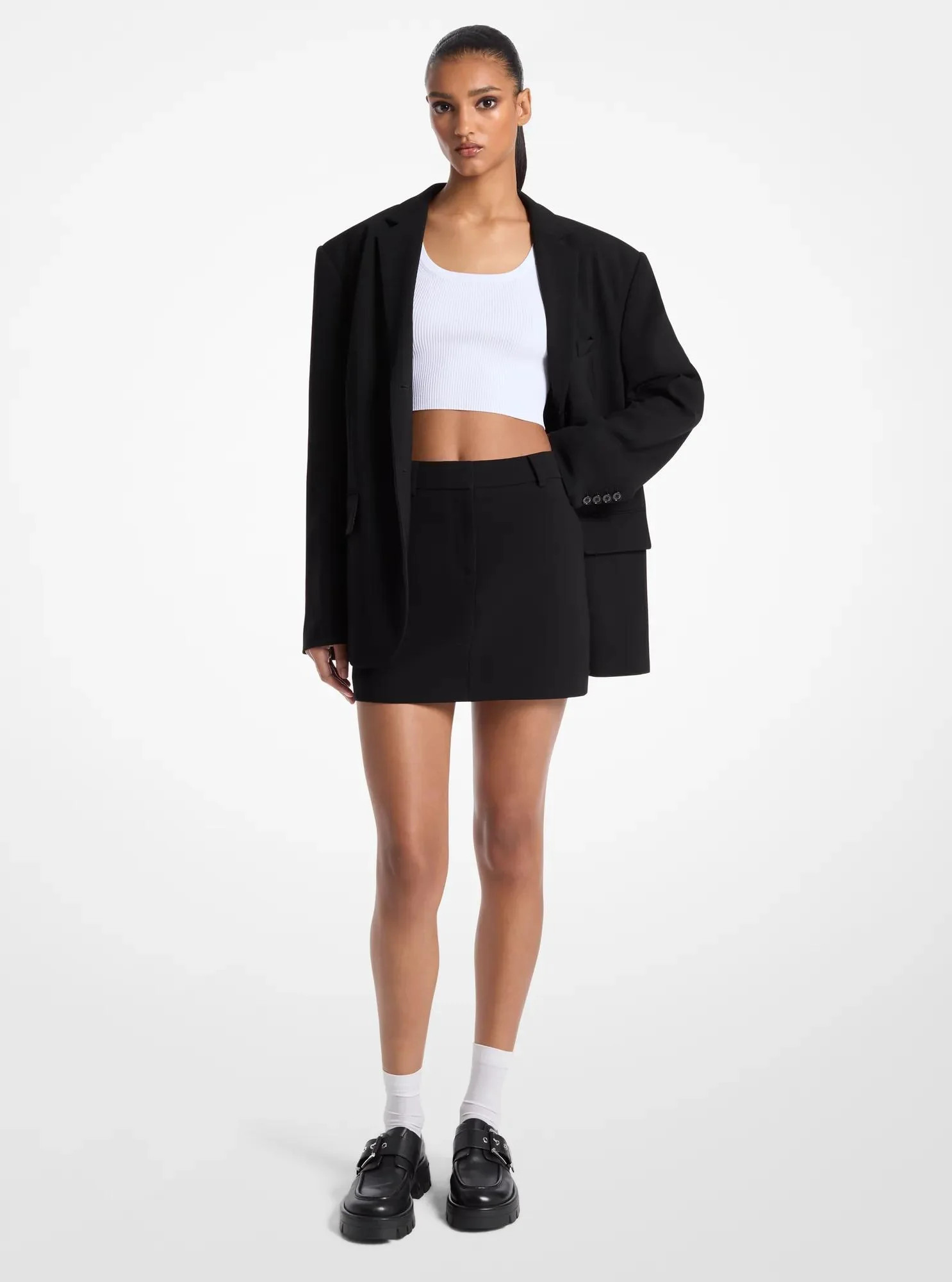 Crepe Mini Skirt | Shop Simon