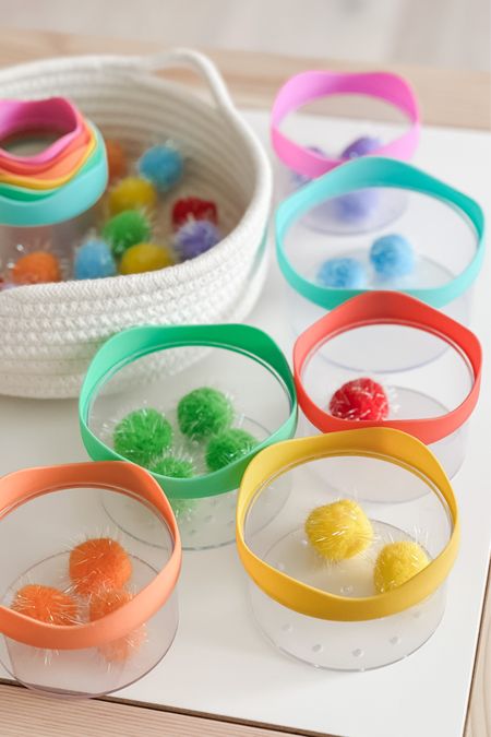 We’re color sorting today! These Lovevery cups and iridescent pom poms make the perfect pairing for this activity, but we use both for all kinds of other #LTKtoddler activities too. 🌈🎉

#LTKbaby #LTKkids