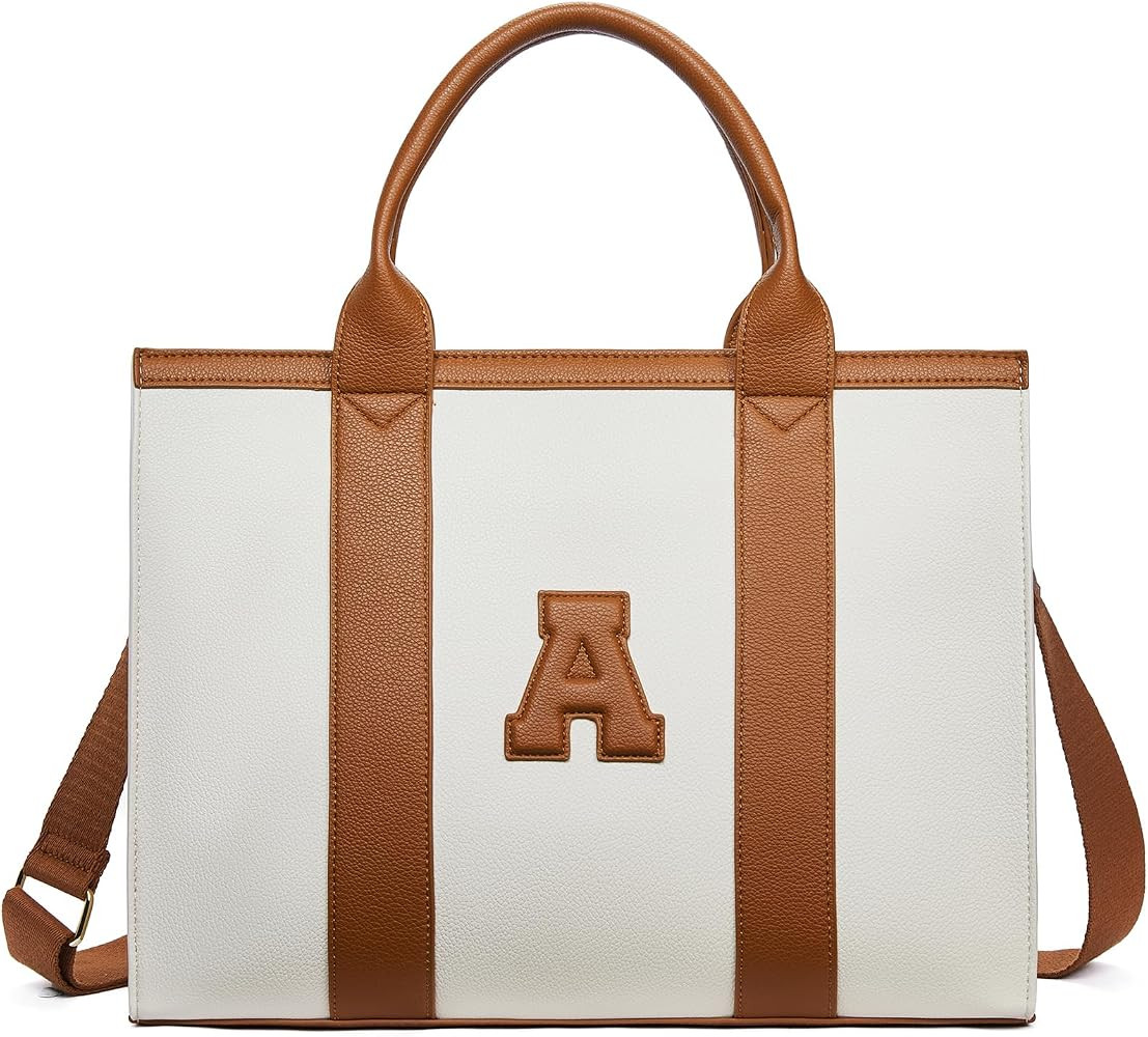 Telena Leather Tote Bag for Women Crossbody Tote Purse Handbag Womens Tote Bag with Compartments ... | Amazon (US)