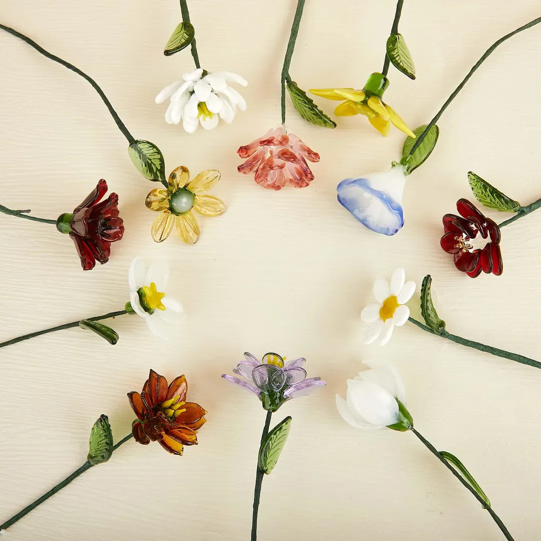 Hand Blown Glass Birth Flower, Glass Birth Flower Bouquet, Gift for Mom, Floral Keepsake, Stained... | Etsy (US)