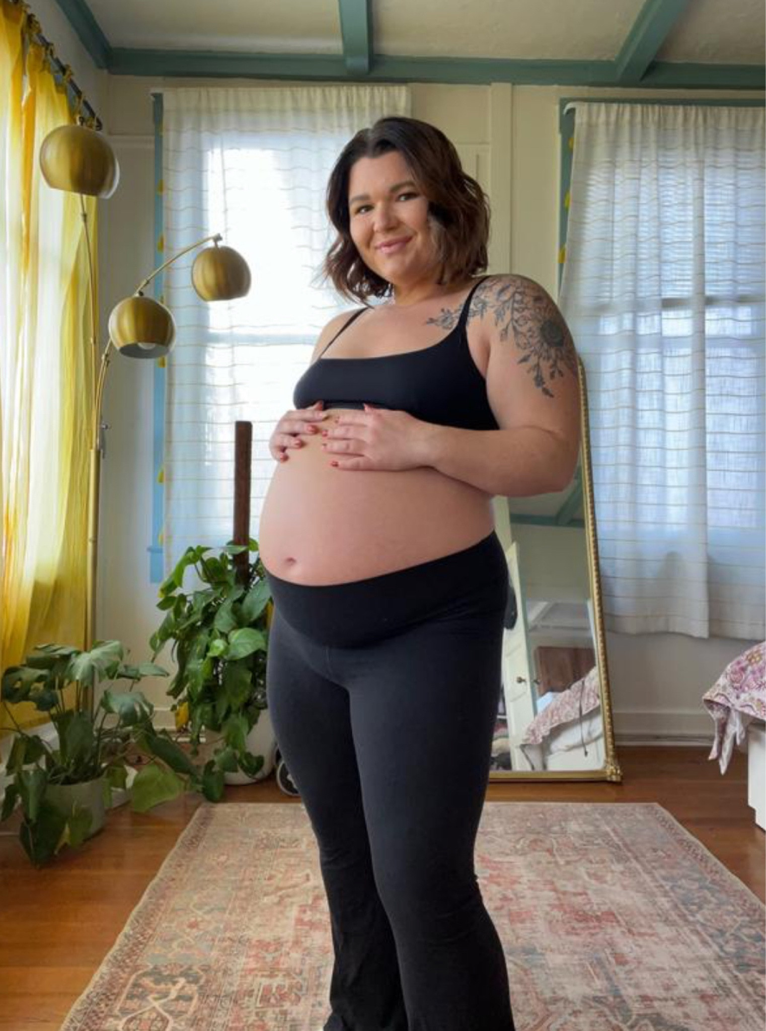 The comfiest boot cut leggings from aerie! Size XL short. Also wearing this super comfy parade scoop bralette  

#LTKbump #LTKfitness #LTKmidsize