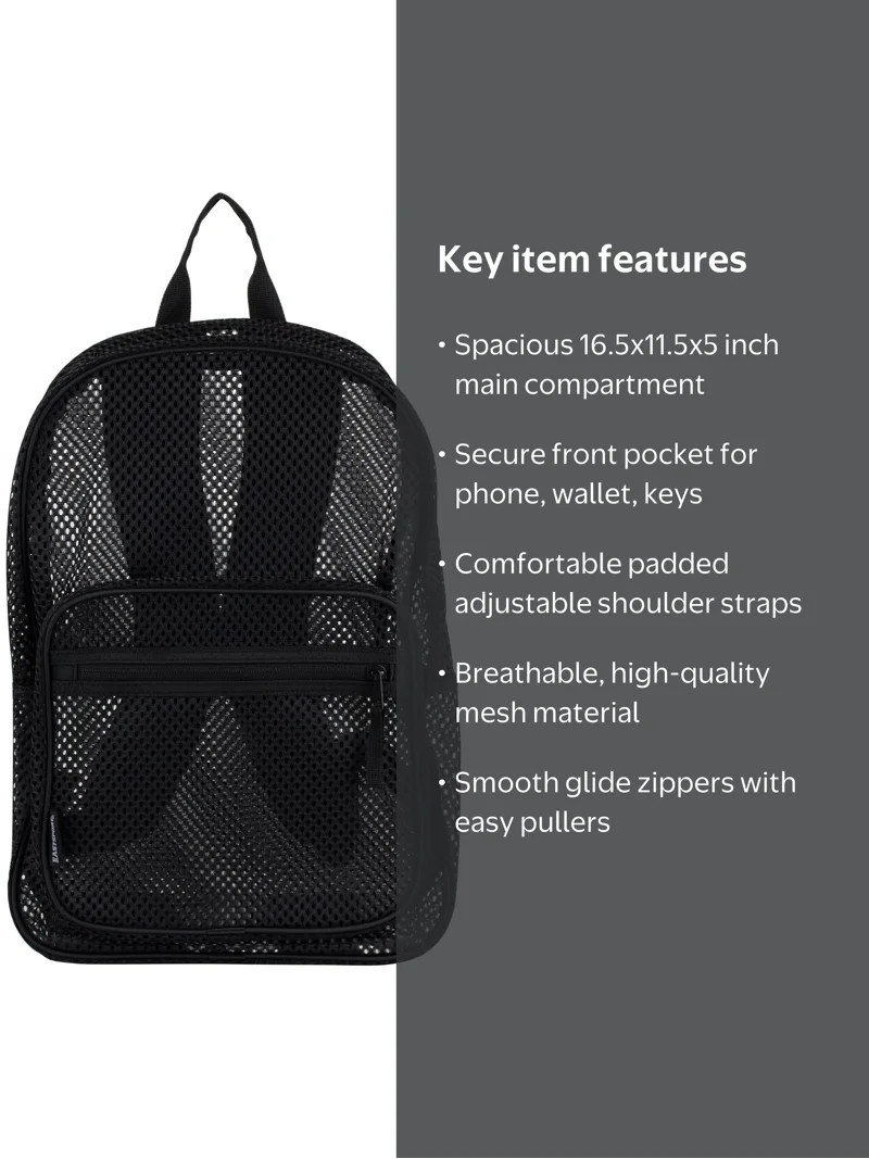 Eastsport Unisex City Mesh 16" Backpack, Black | Walmart (US)