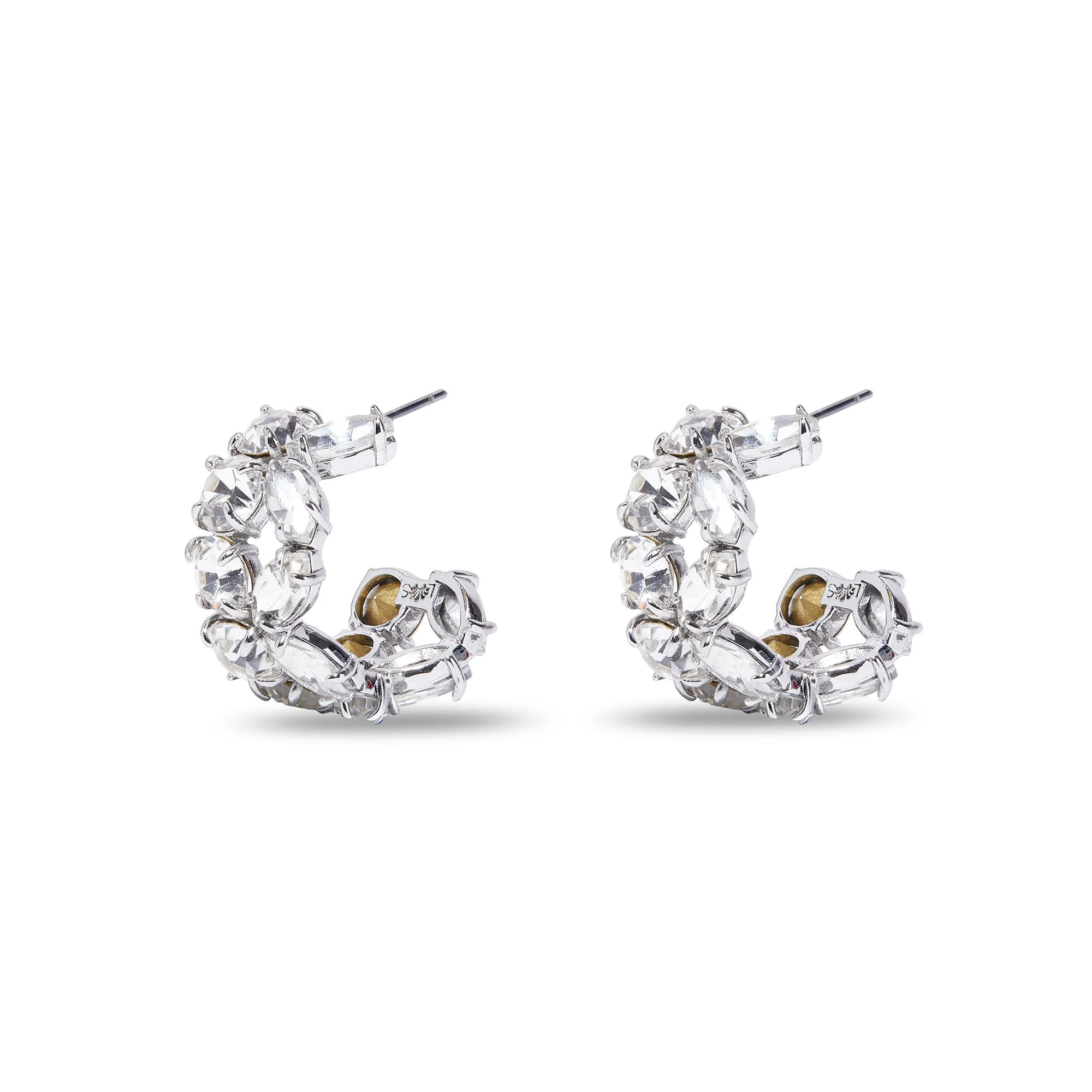 APRIL DIAMOND MIXED CRYSTAL DOUBLE ROW HOOP EARRINGS | LELE SADOUGHI