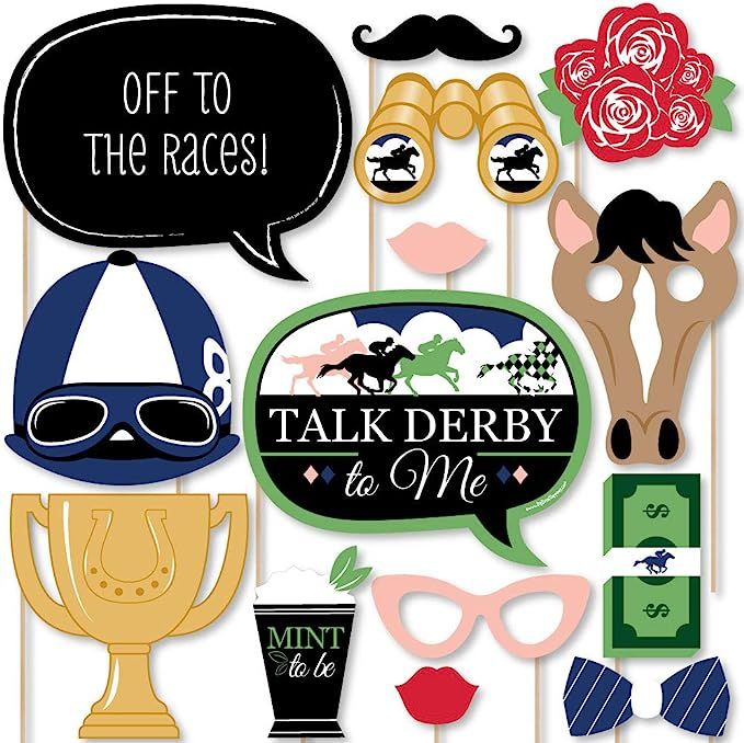 Big Dot of Happiness Kentucky Horse Derby - Horse Race Party Photo Booth Props Kit - 20 Count | Amazon (US)