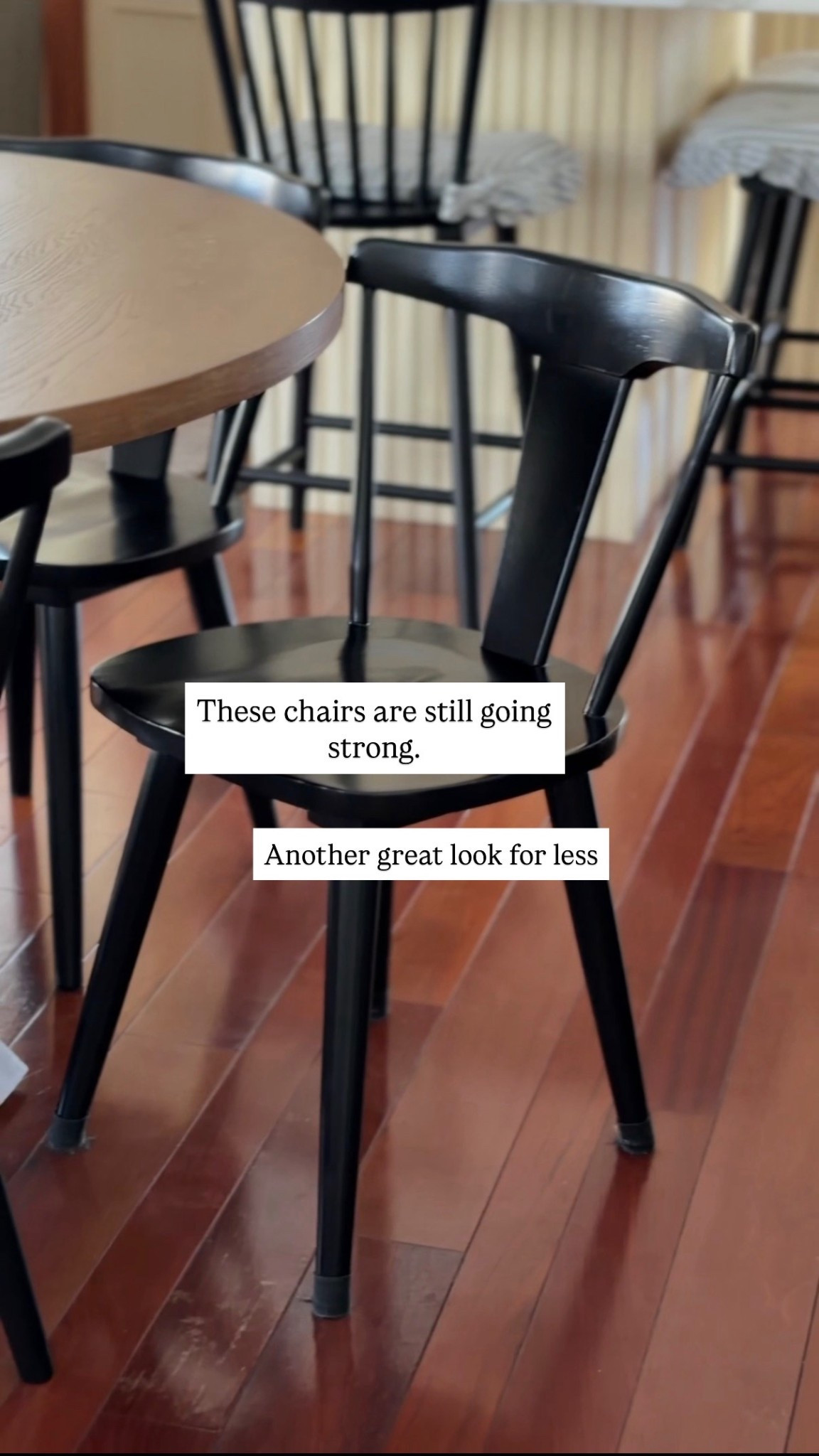 Still so happy with these chairs. They are holding up great and we’ve had them for a few years. Look just like the Westan dining chair from Pottery Barn but much less!

Dining chairs, kitchen chairs, black spindle chair, black dining chair  

#LTKSaleAlert #LTKHome