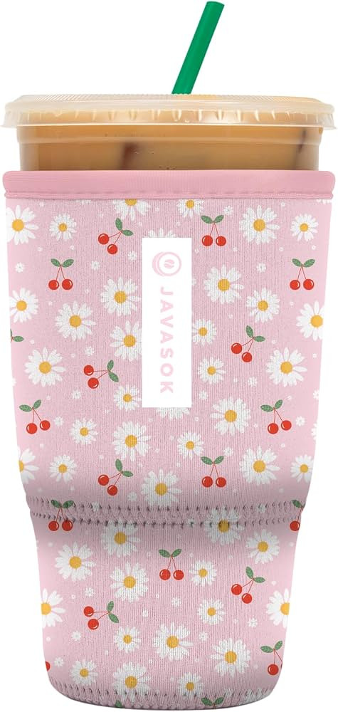 Sok It JavaSok Iced Coffee & Cold Soda Insulated Neoprene Cup Sleeve (Cherry Bomb, Large: 30-32oz... | Amazon (US)
