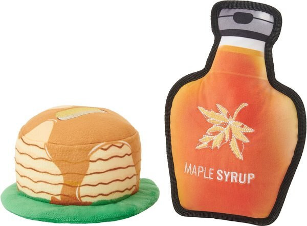 Frisco Fall Pancakes & Maple Syrup Plush Squeaky Dog Toy, 2 count | Chewy.com