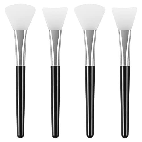 tifanso 4PCS Silicone Face Mask Brush, Face Mask Applicator, Flexible Mask Brush Applicator, Silicone Brush for Face, Face Mask Brush Applicator for Mud, Clay, DIY Mask, Body Lotion, BB Cream (Black) | Amazon (US)