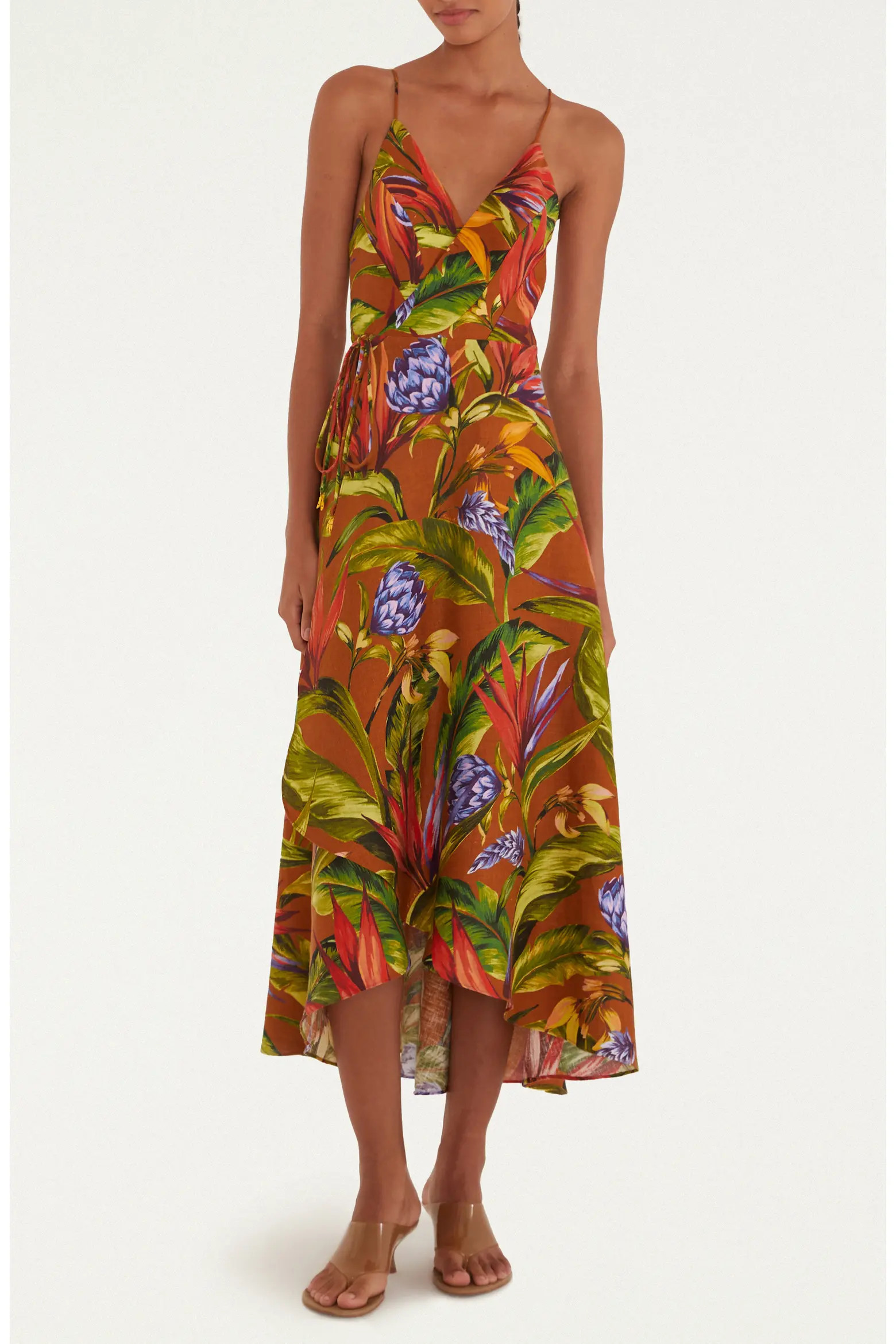 Floral Linen Wrap Dress (Women) | Nordstrom | Nordstrom