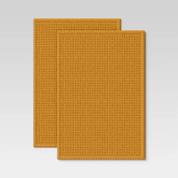 2pk Cotton Waffle Kitchen Towels Yellow - Threshold™ | Target
