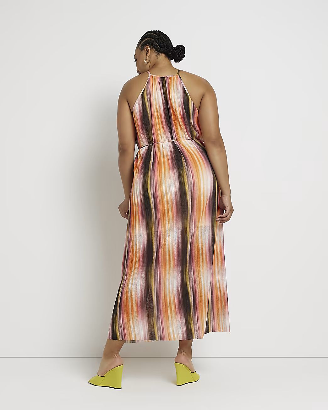 Plus orange ombre midi dress | River Island (UK & IE)