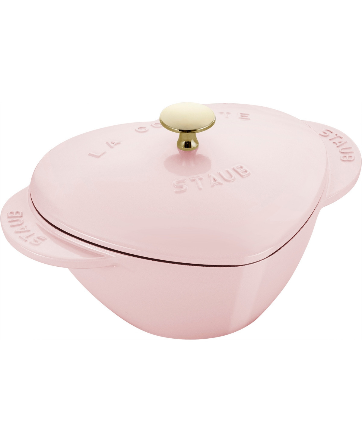 Staub Cast Iron 1.75 Qt. Heart Cocotte - Pink | Macy's