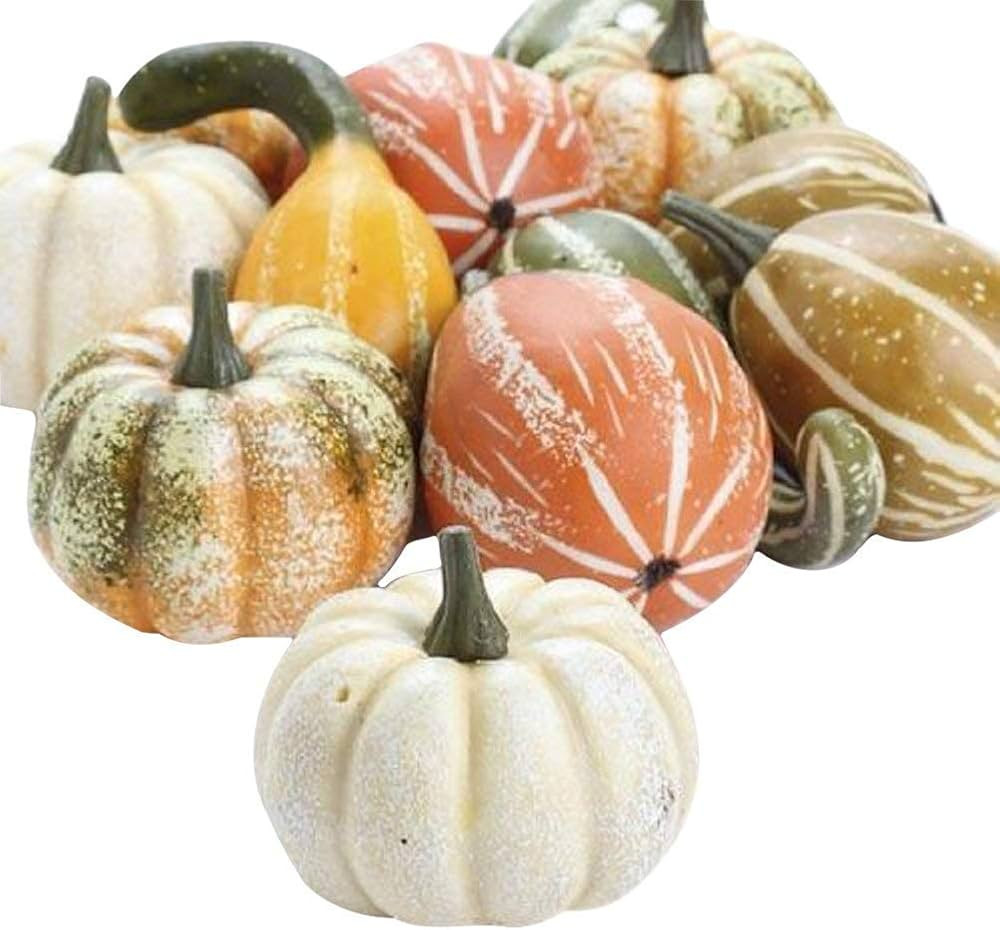 One Holiday Way Artificial Gourds and Pumpkins Assorted Halloween Fall Tabletop Decoration, 12 Pi... | Amazon (US)