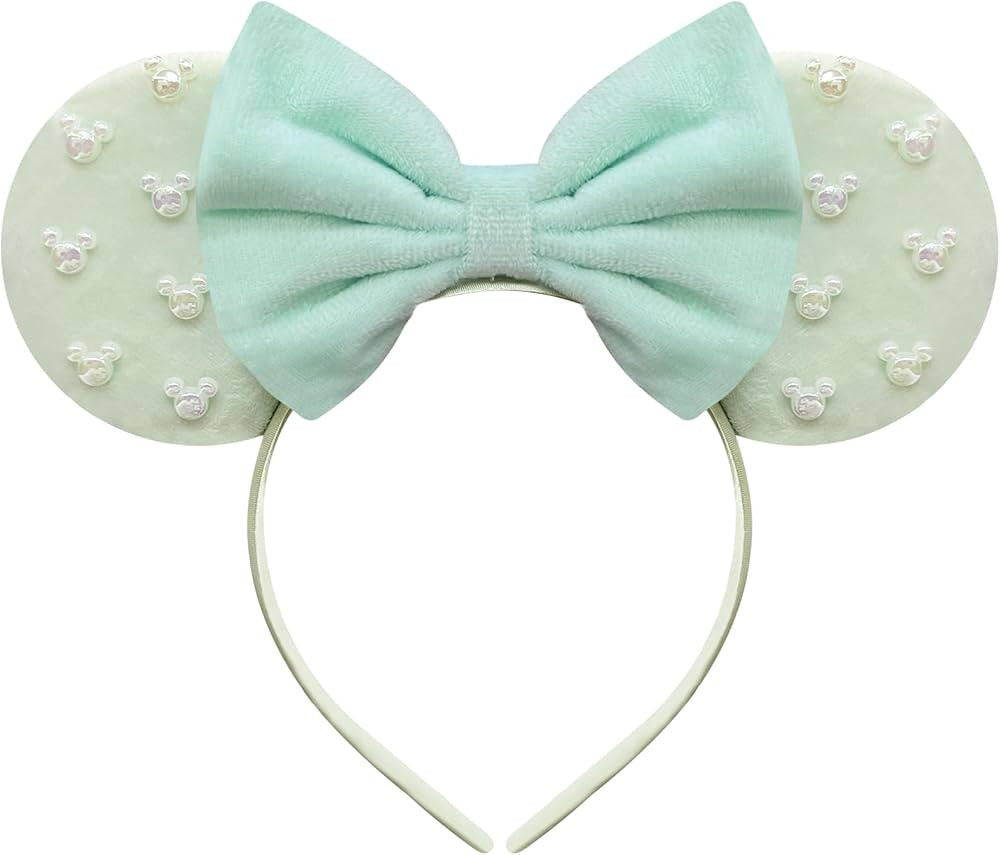 Mint Green Mouse Ears Headband for Women Girls Pearls Headband Park Ears Cute Headband Green Head... | Amazon (US)