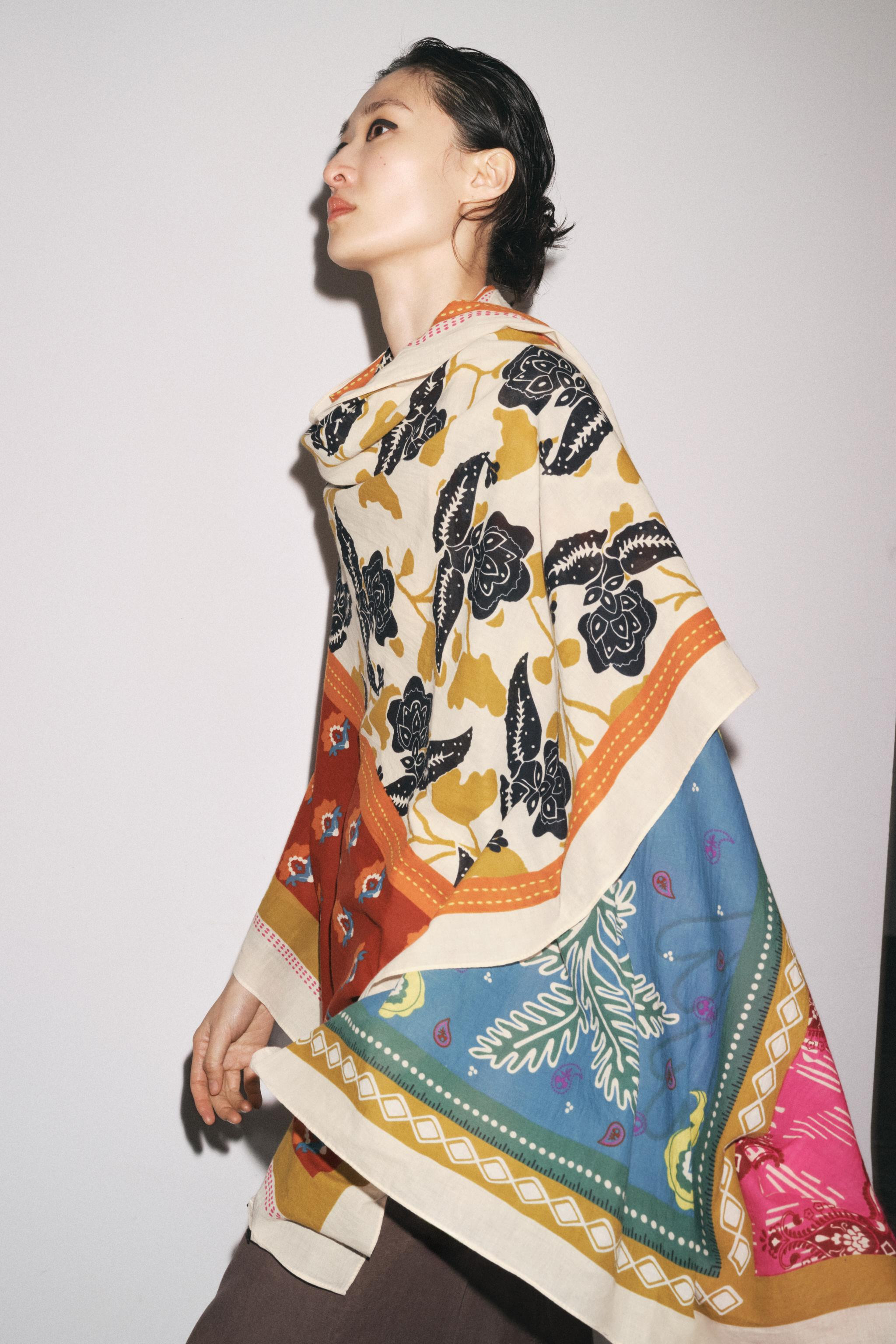 PRINTED COTTON SCARF | Zara US