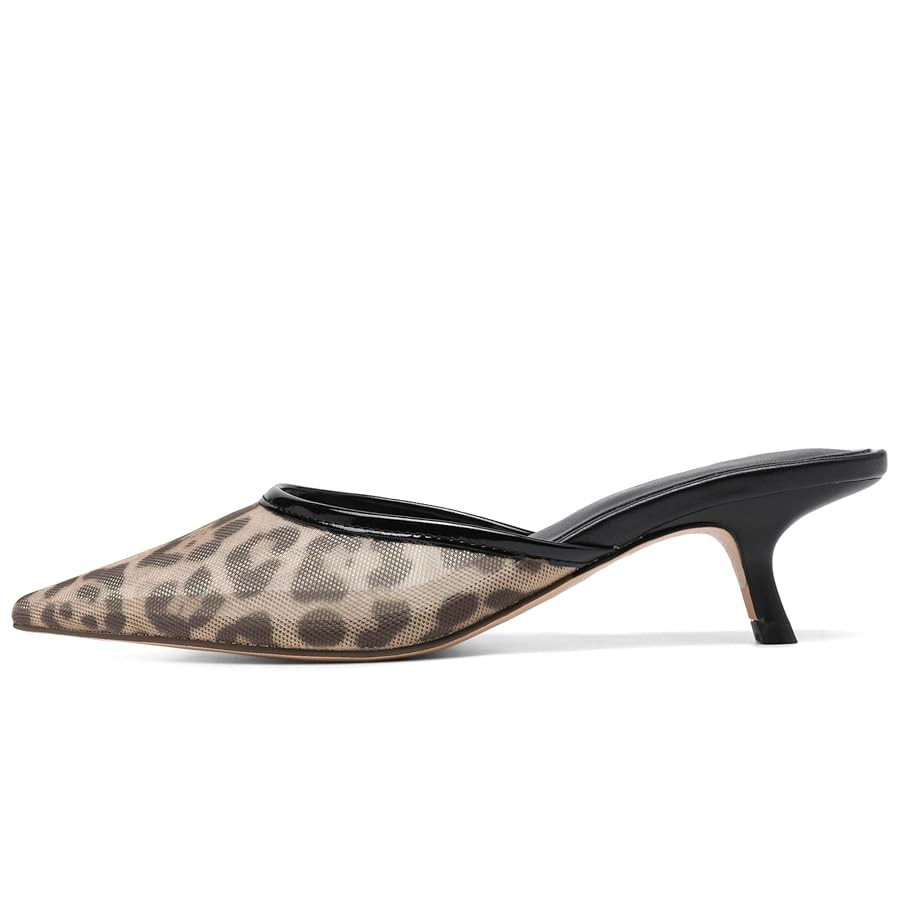 Women Kitten Heels Mules Closed Pointed Toe Slip on Backless Stiletto Slingback Heels Wedding Dre... | Amazon (US)