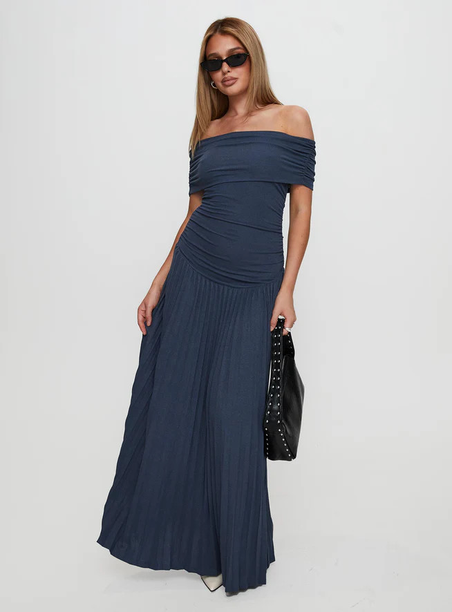 Field Of Dreams Maxi Dress Navy | Princess Polly US