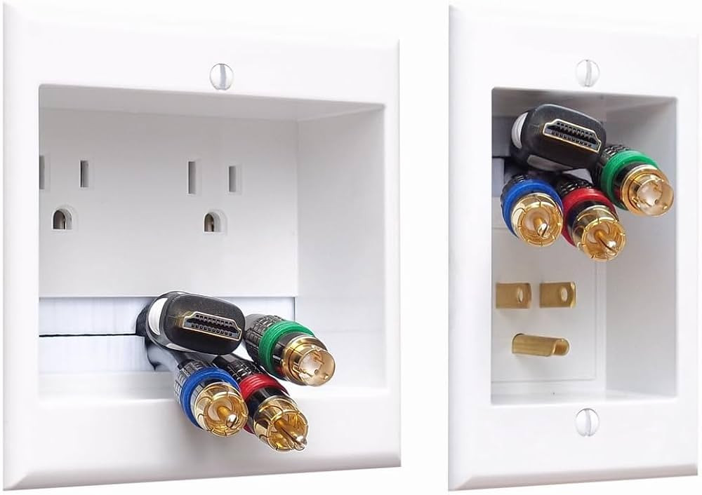 TWO-CK Dual Outlet TV Cord Hider for Wall Mounted TV’s - Recessed In-Wall Cable hider System fo... | Amazon (US)