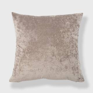 Freshmint Soft Crushed Velvet Taupe 20 in. x 20 in. Throw Pillow 202004C18 - The Home Depot | The Home Depot