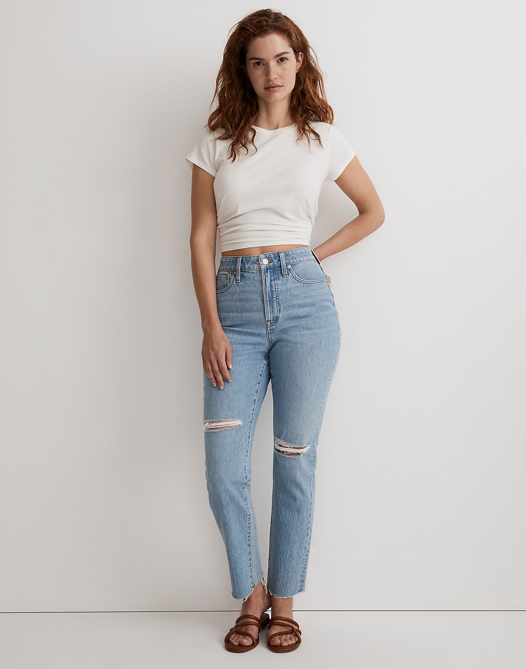 The Curvy Perfect Vintage Jean in Bradwell Wash: Ripped Edition | Madewell