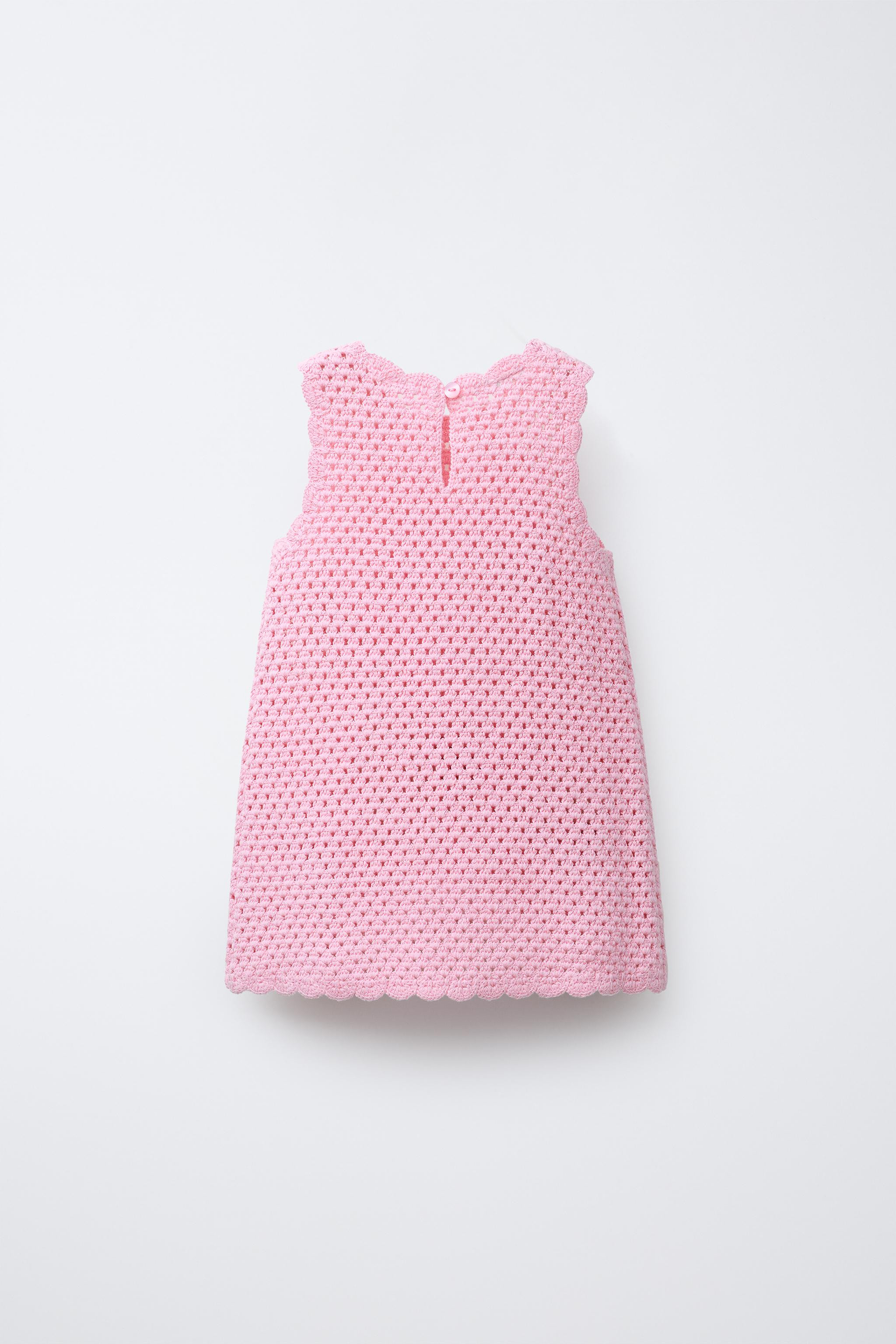 STRAWBERRY CROCHET KNIT DRESS | Zara US