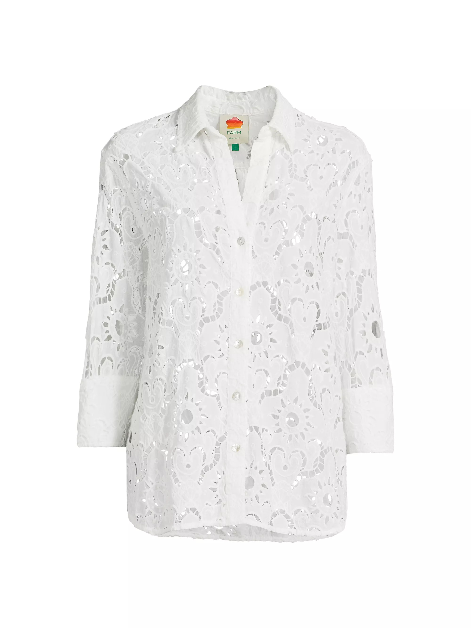 White Sun Eyelet Shirt | Saks Fifth Avenue