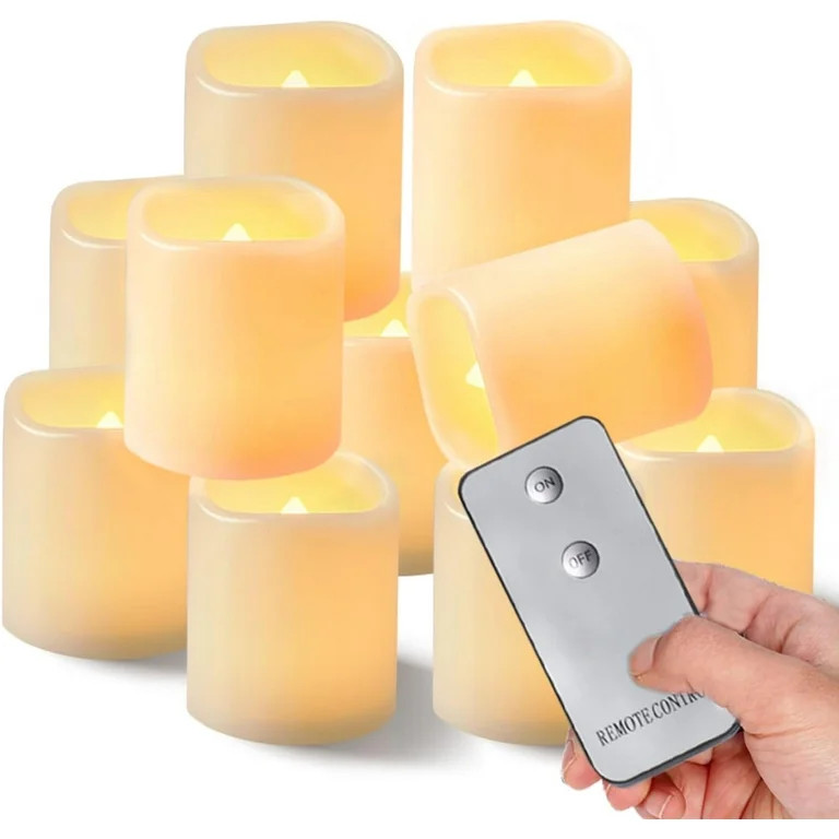 Homemory Flameless Votive Candles with Remote, 12Pack Flickering Battery Operated LED Tealight Ca... | Walmart (US)