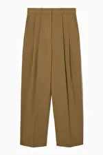 WIDE-LEG PLEATED TROUSERS - BROWN - Trousers - COS | COS (US)