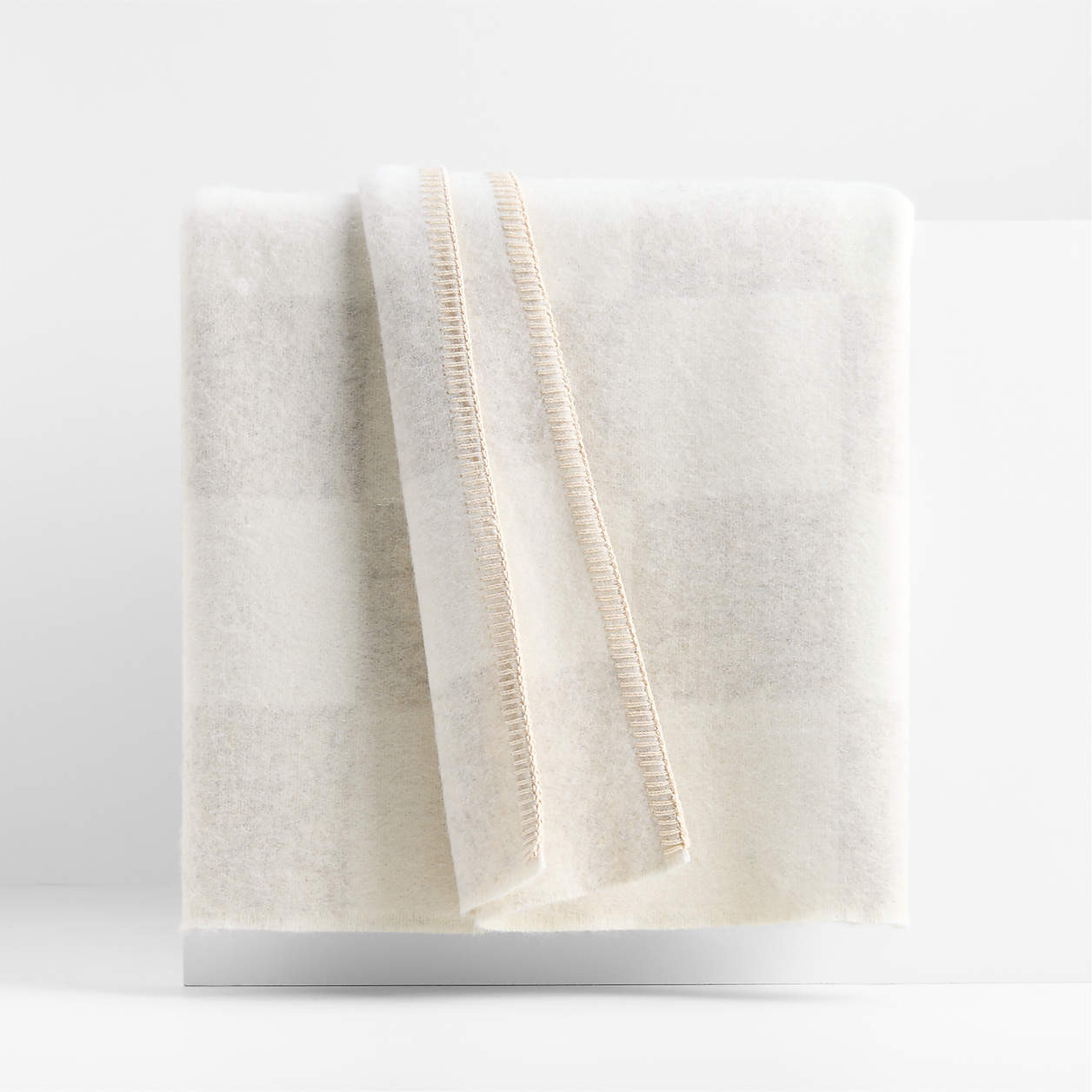 Blacksaw Crosby Heirloom 59"x79" Alpaca Ivory Throw Blanket | Crate & Barrel | Crate & Barrel