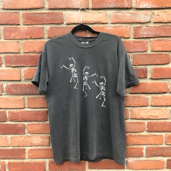 Skeleton Dancing Halloween Tee Shirt | Etsy (US)
