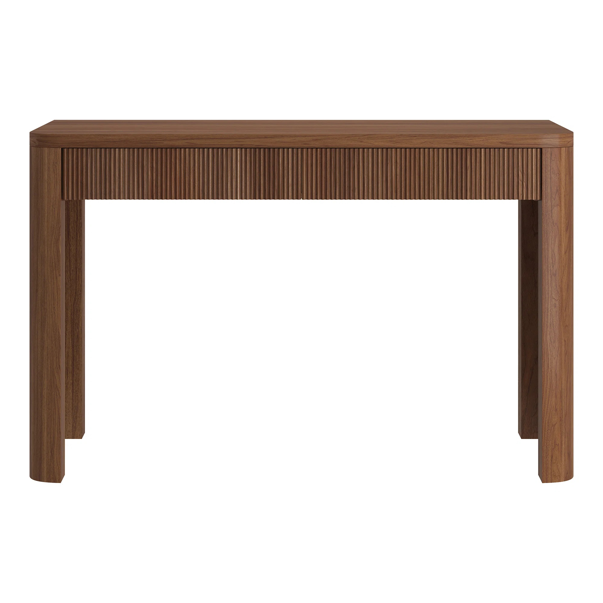 Palmera 47.5" Wide Rectangular Fluted Desk in Satin Walnut | Wayfair North America