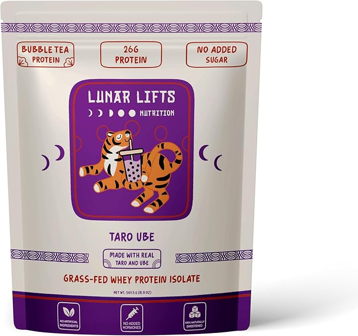 Lunar Lifts Nutrition Taro Ube Boba Tea Protein Powder | 26g Taro Milk Tea Powder | Whey Protein ... | Amazon (US)