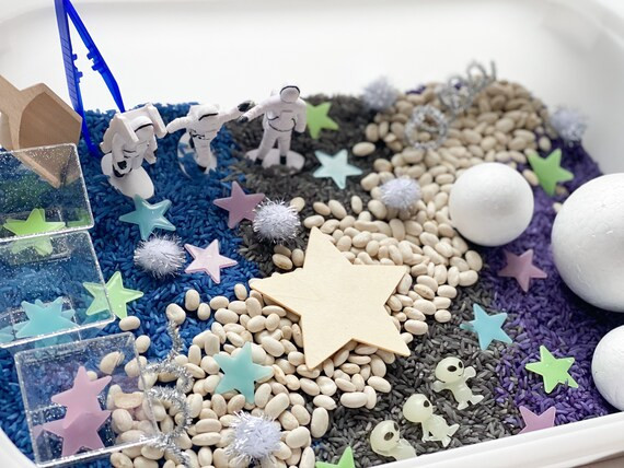 Outer Space Sensory Bin with Galaxy Playdough | Etsy (US)