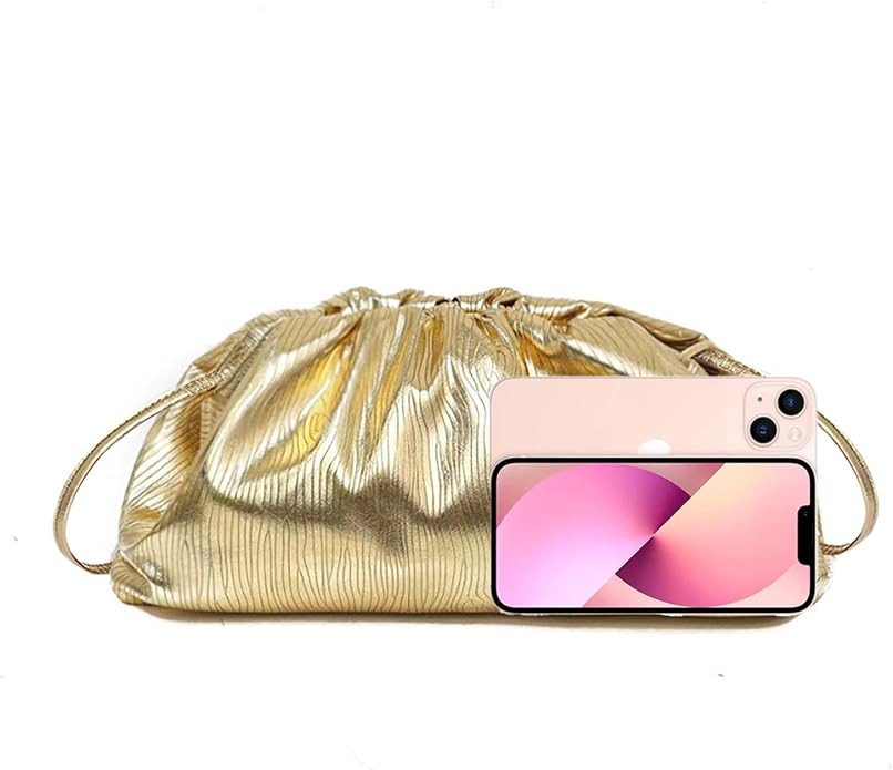 Women's Dumpling bag Crossbody Bag Ruched Cloud Purse Evening Bag Sparkly Handbag Shoulder Bag wi... | Amazon (US)