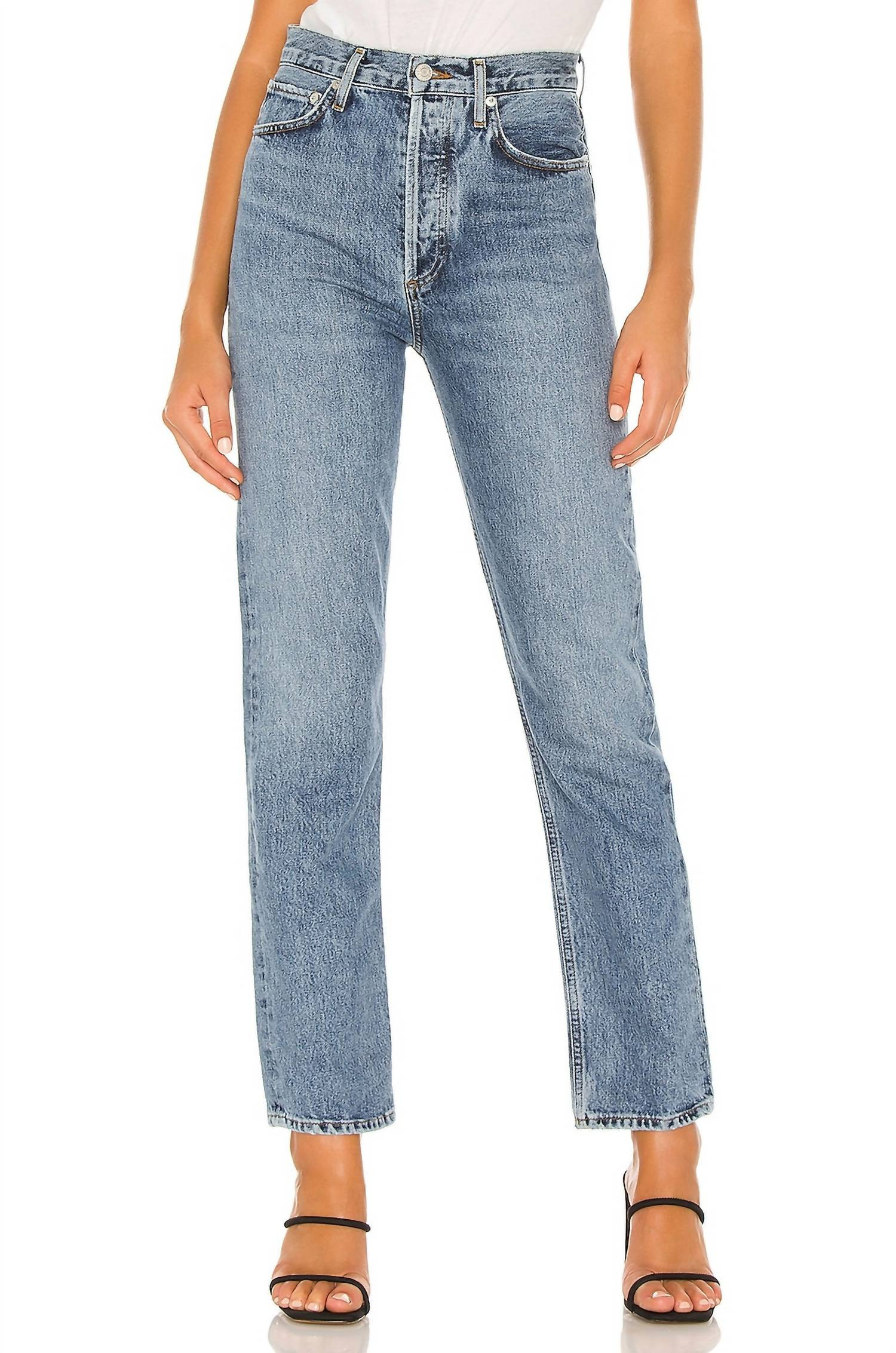 90's Pinch Waist High Rise Straight Jeans In Navigate | Shop Simon
