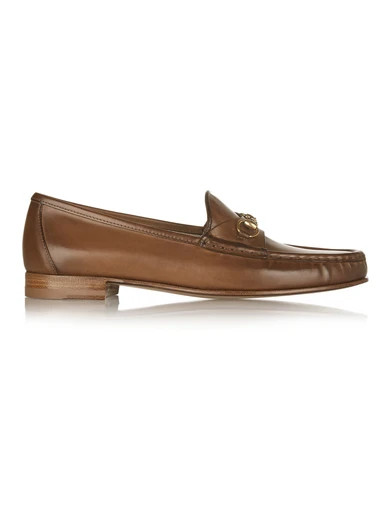 Horsebit-detailed burnished leather loafers | NET-A-PORTER (US)